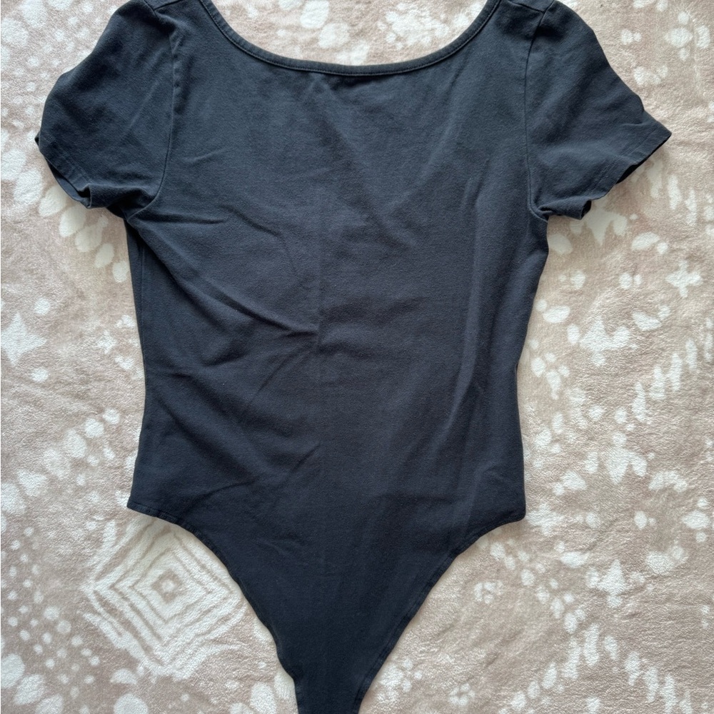 American Eagle Outfitters Black Scoop Back Bodysuit